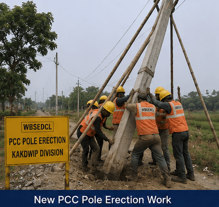 Pole erection and site work